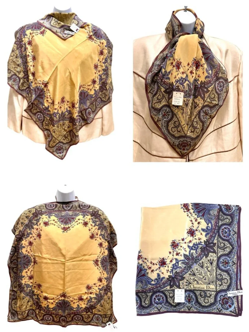 Christian Dior   silk Satin  Scarf 32